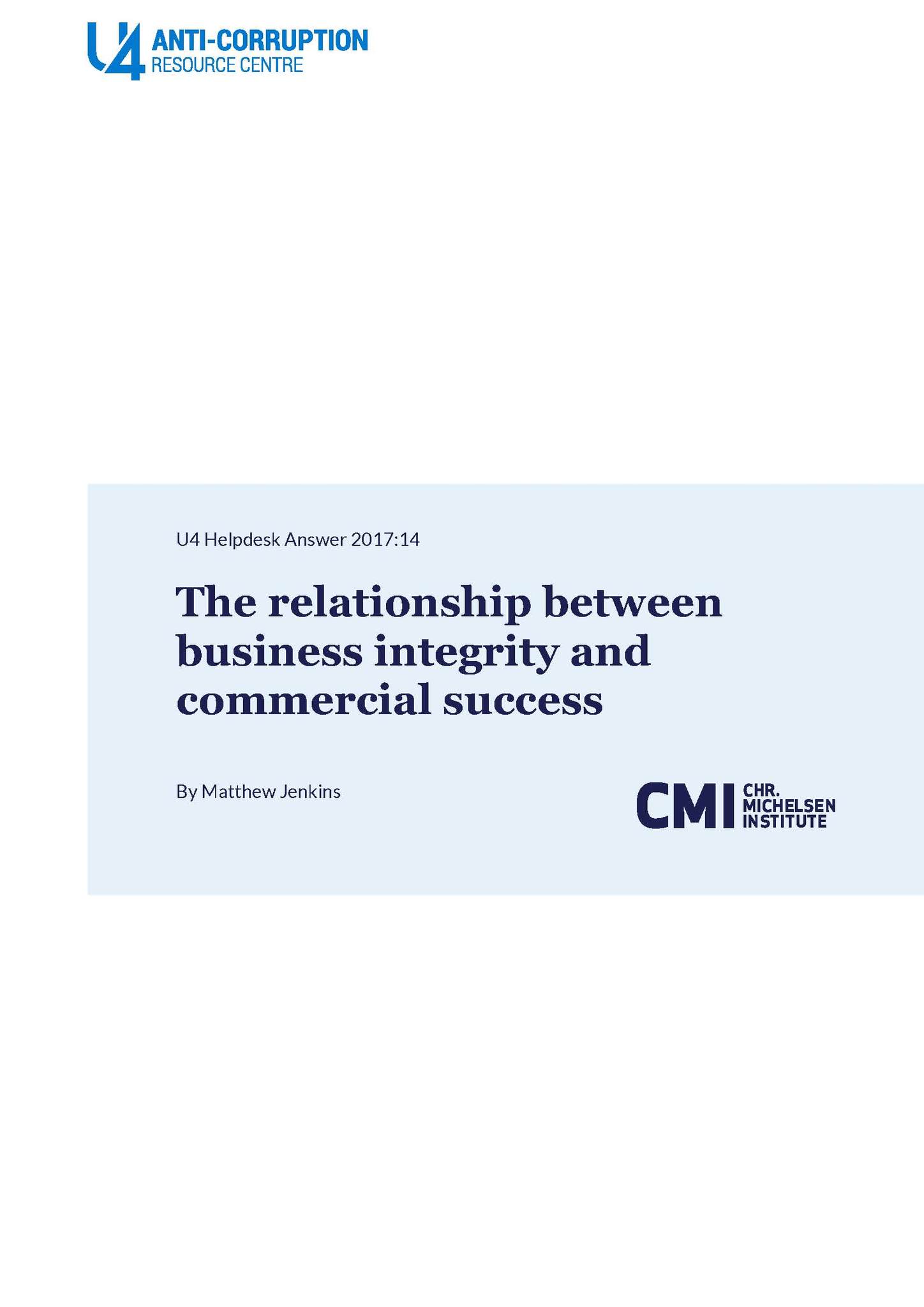 The relationship between business integrity and commercial success